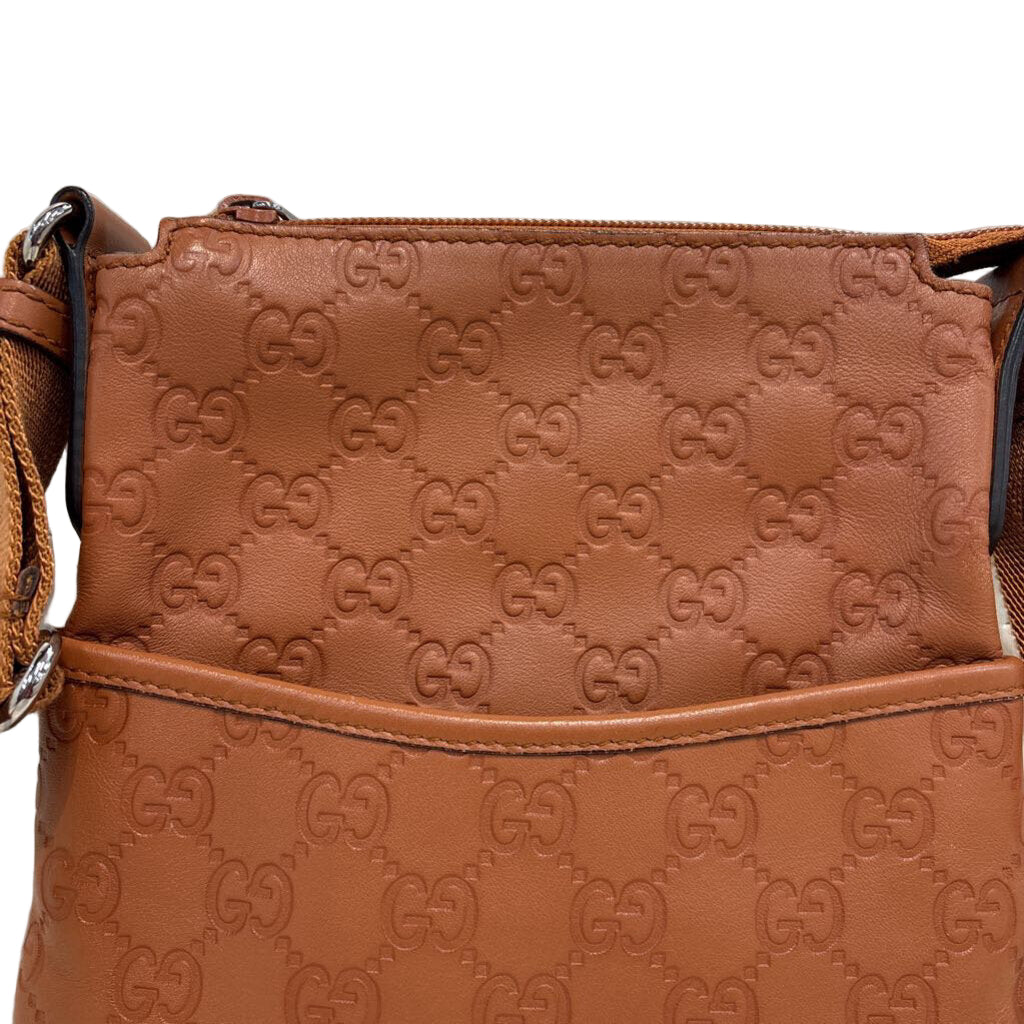 Gucci Gussima Leather Crossbody HANDBAGS Small Brown