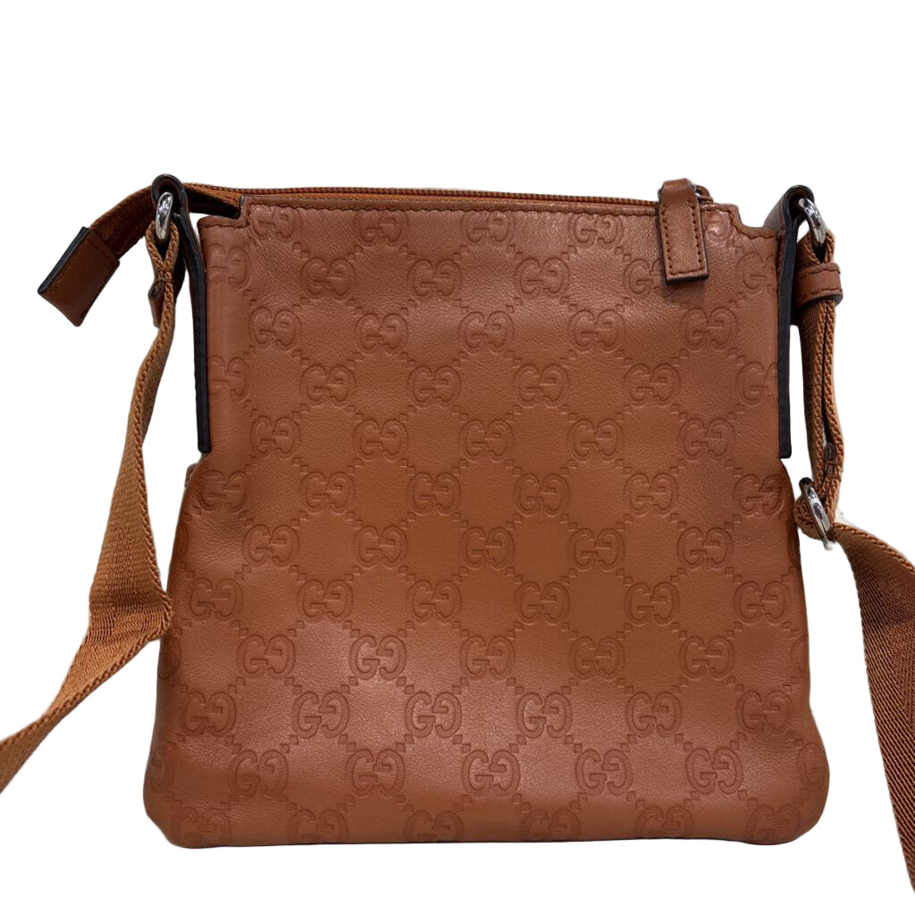 Gucci Gussima Leather Crossbody HANDBAGS Small Brown