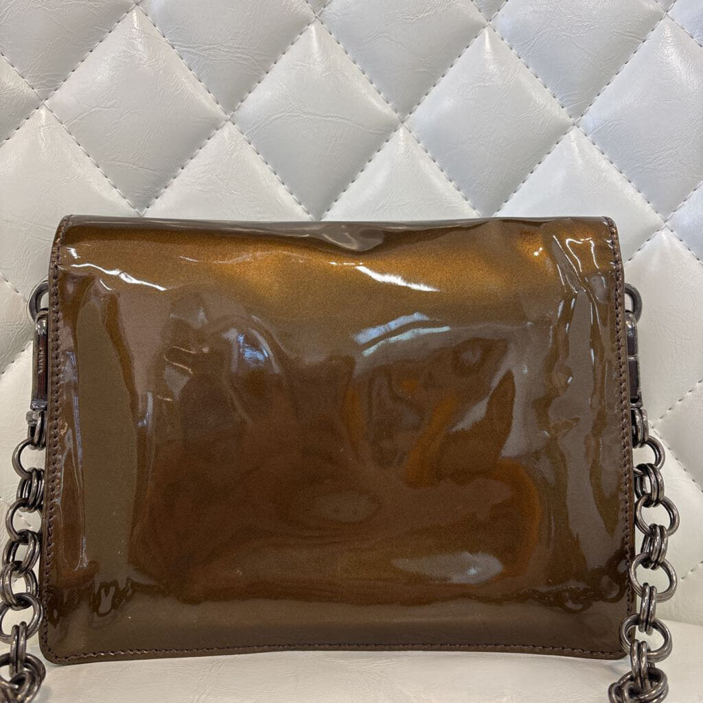 Prada Mini Patent Shoulder Bag HANDBAGS green