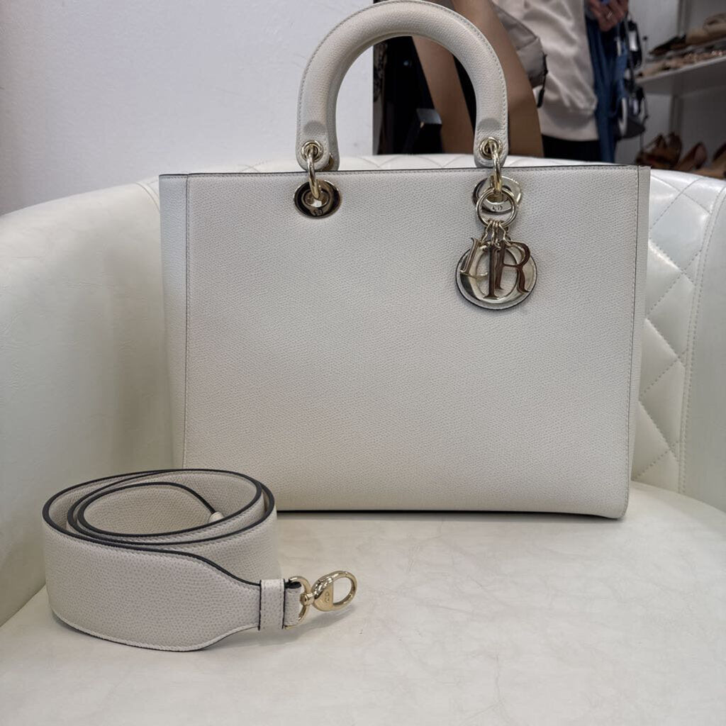 Dior Lady Purse HANDBAGS Large Cream