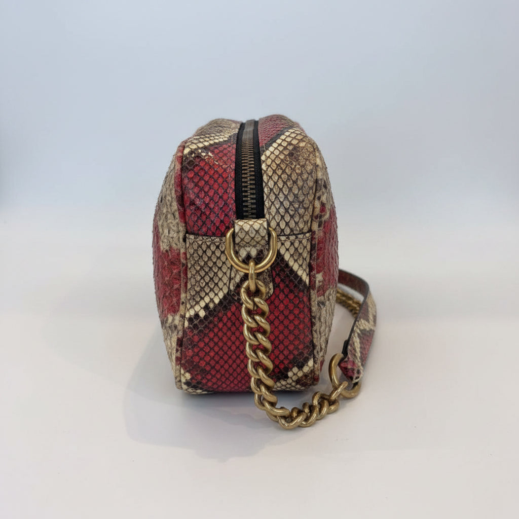 Gucci Marmont Matelasse HANDBAGS Red Snake