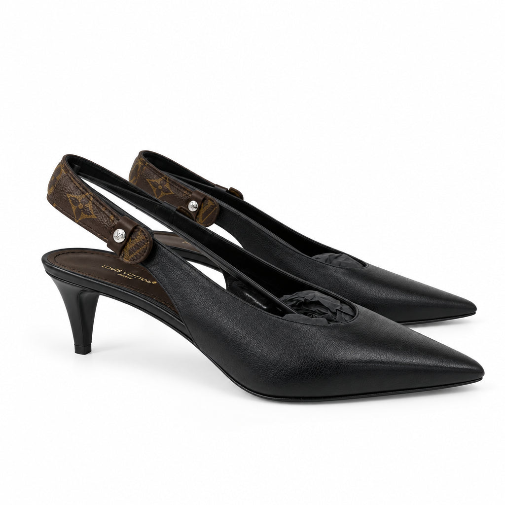 Louis Vuitton Legacy Slingback Pump SHOES 39.5 black