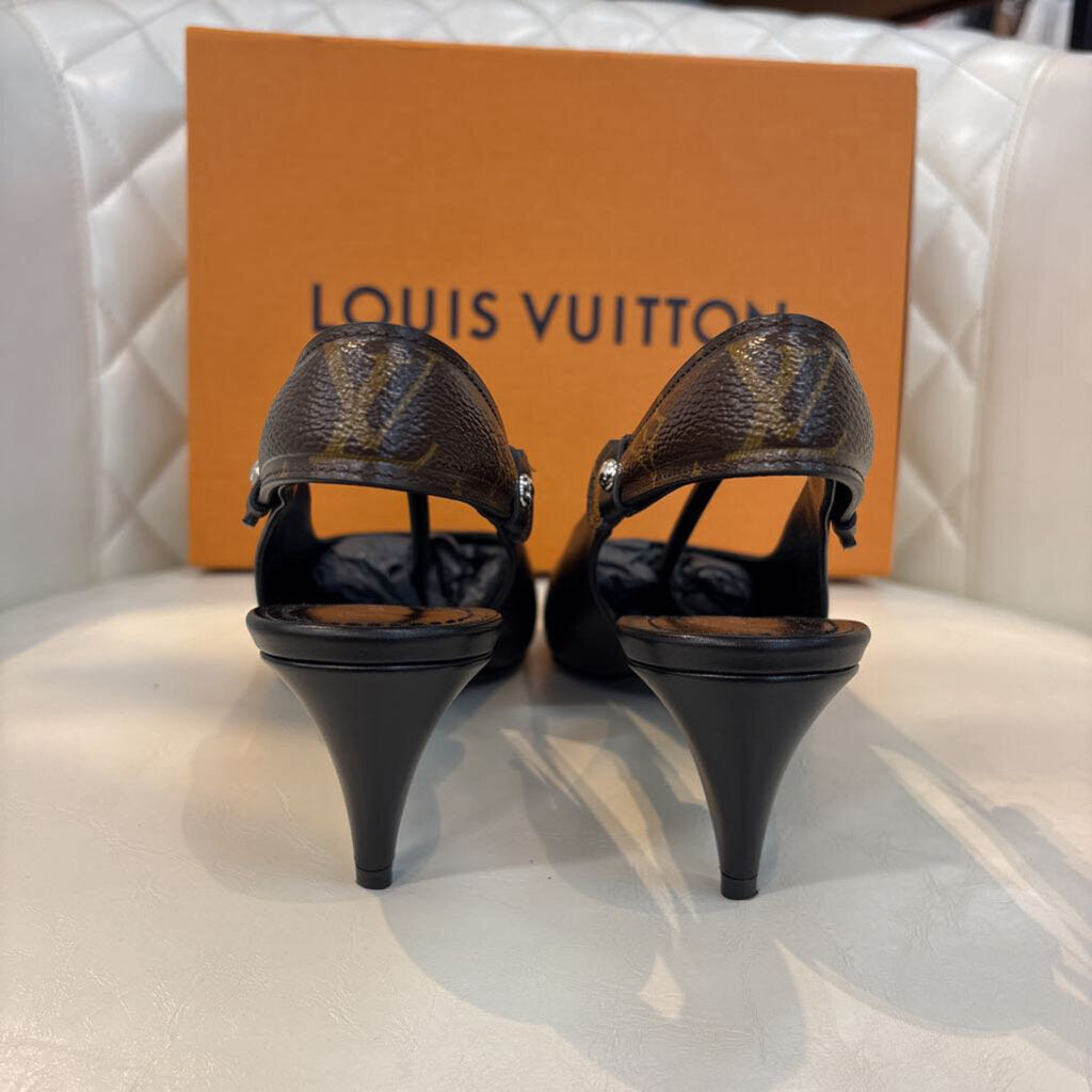 Louis Vuitton Legacy Slingback Pump SHOES 39.5 black