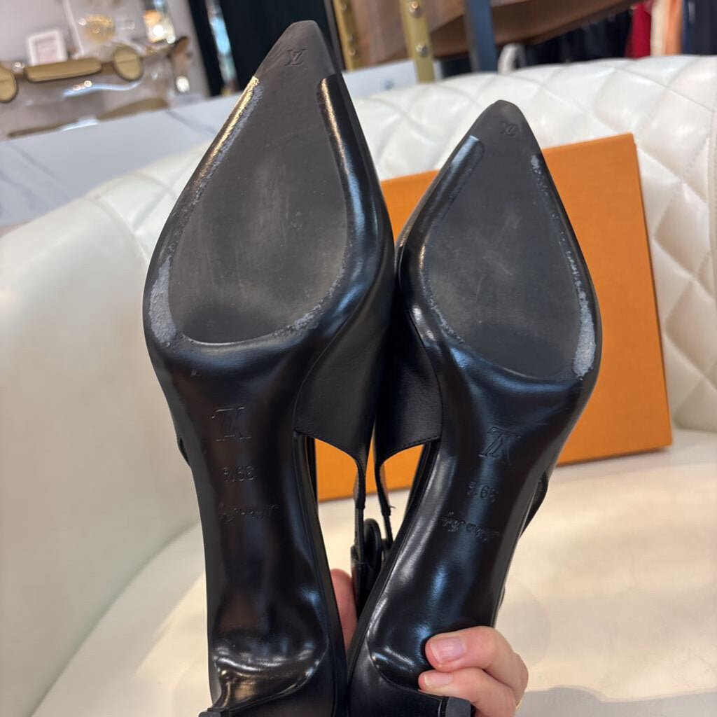 Louis Vuitton Legacy Slingback Pump SHOES 39.5 black