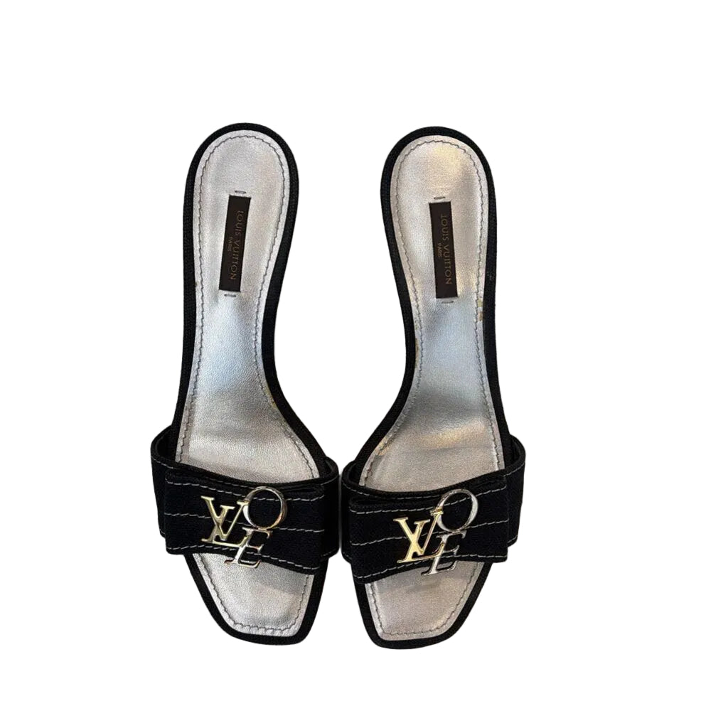 Louis Vuitton HEELS 38.5 black/silver
