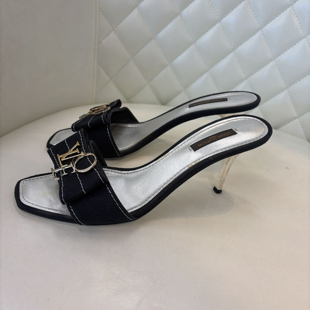 Louis Vuitton HEELS 38.5 black/silver