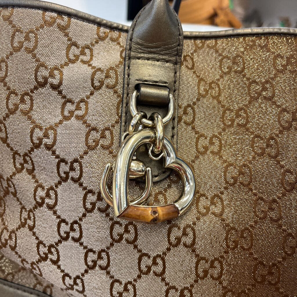 Gucci Monogram Lurex HANDBAGS gold