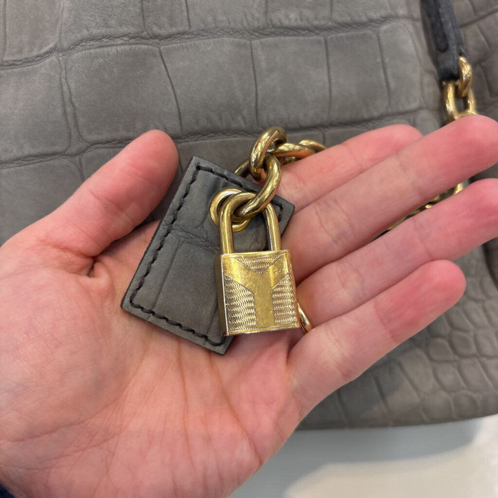 YSL HANDBAGS Grey Leather