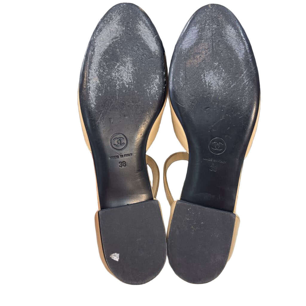 Chanel SHOES 38 nude/black