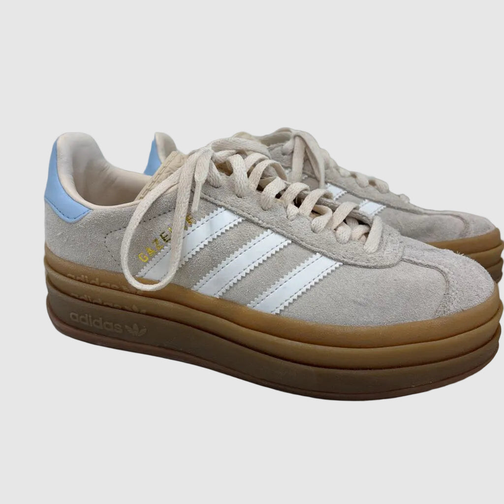 adidas gazelle SHOES 5/6 tan/blue