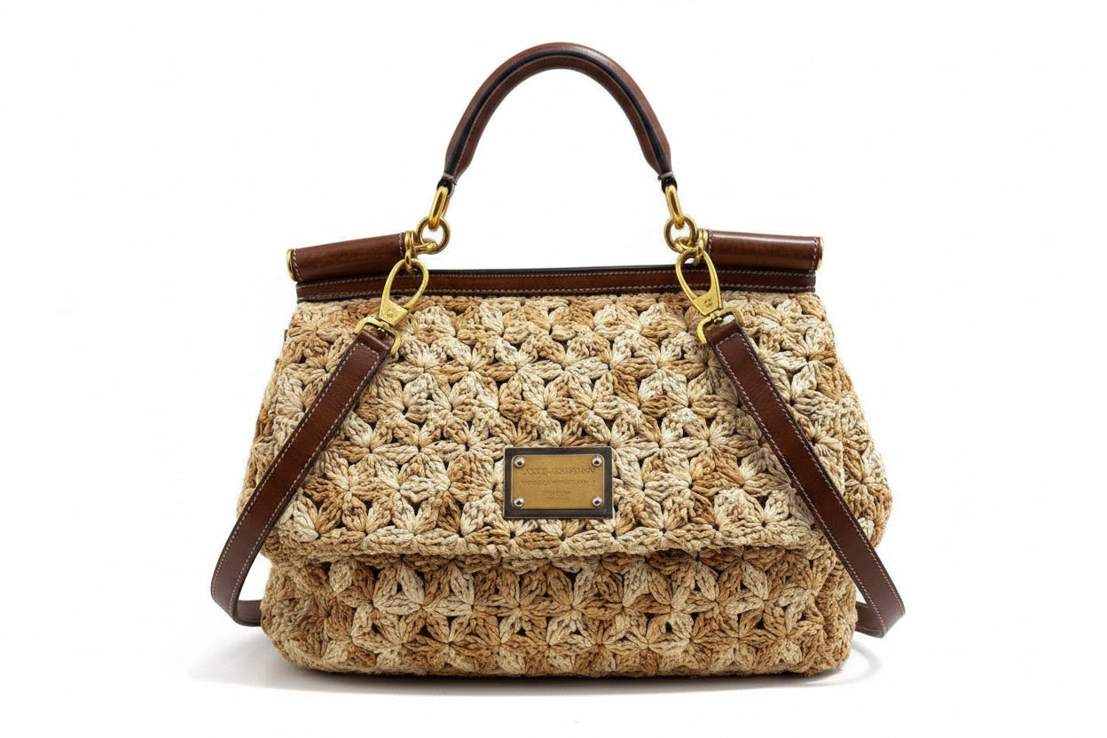 Dolce & Gabbana HANDBAGS woven tan